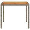 Garden Table with Acacia Wood Top Grey 90 x 90 x 75 cm Poly Rattan