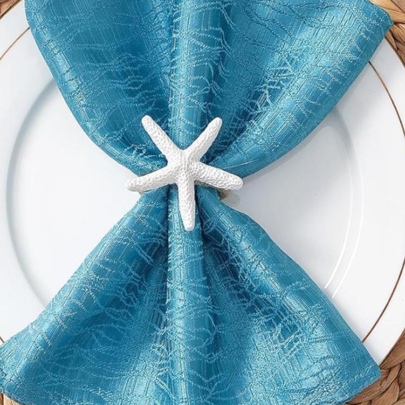 

1pcs Napkin Ring White Starfish Napkin Ring for Table Decor, Reusable Ocean Theme Weddings Dinners Banquets Seaside Party Decor