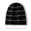 Cashmere Autumn and Winter New Women's Knitted Hat Casual Color Matching Striped Outdoor Warm Ear Protection Cap