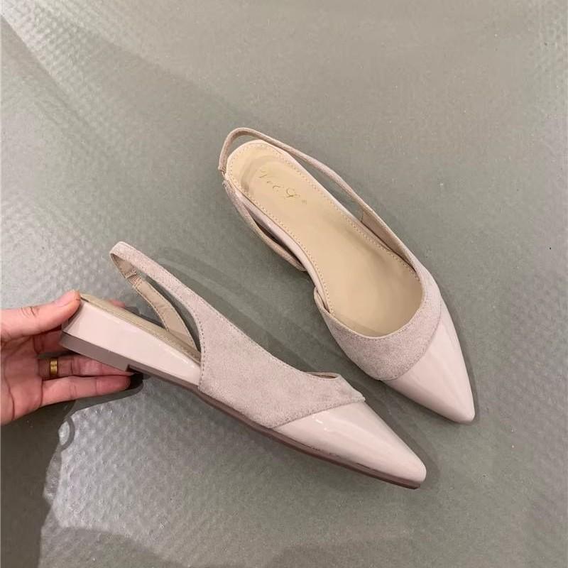 Temperament-Spleiß-Spitz-Single-Schuhe Frühling und Sommer Neues Design Erhöhte Zehenkappe Sandalen