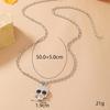 European-American Punk Skull Pendant Necklace with Red Diamond