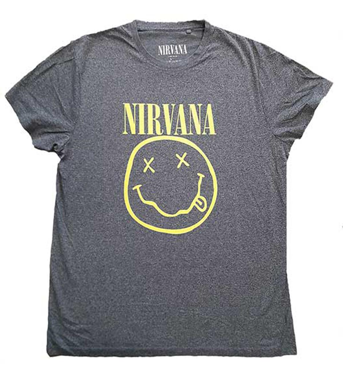 26 Nirvana Yellow Smile Grey Official Men s T-Shirt Unisex- Unisex T-Shirt XXXXL