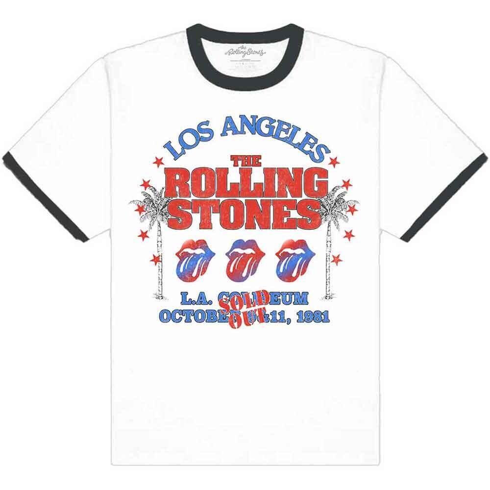 The Rolling Stones  American LA Tour  White Ringer T shirt - NEW OFFICIAL Unisex T-Shirt XXXXL