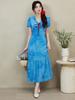 Women's Summer Slimming Tie-Dye Tencel Floral Long Dress