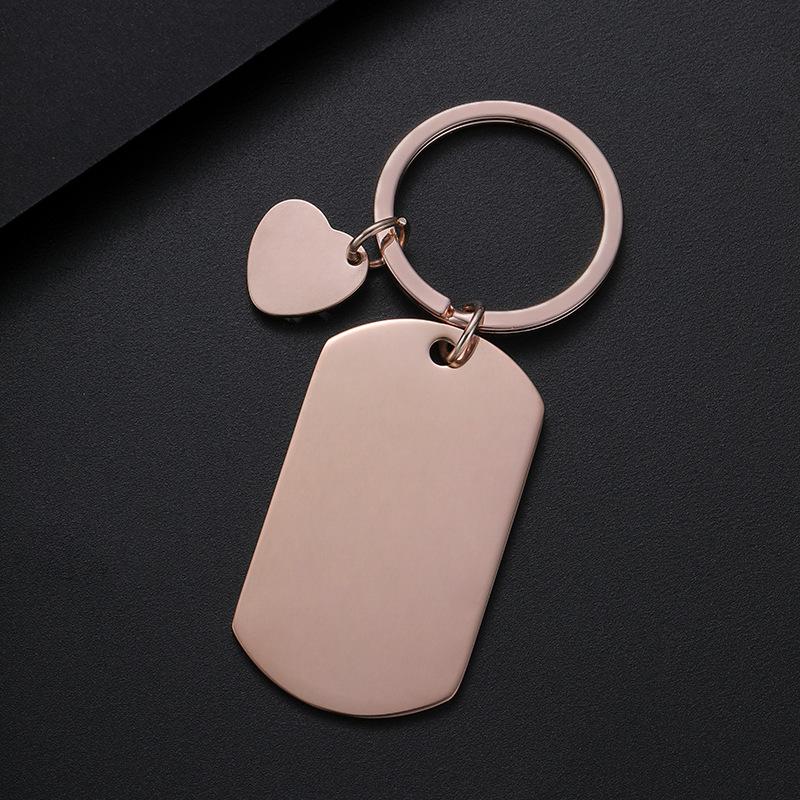 Heart-Style Stainless Steel Dog Tag Keychain - Laser Engraved Festival Gift