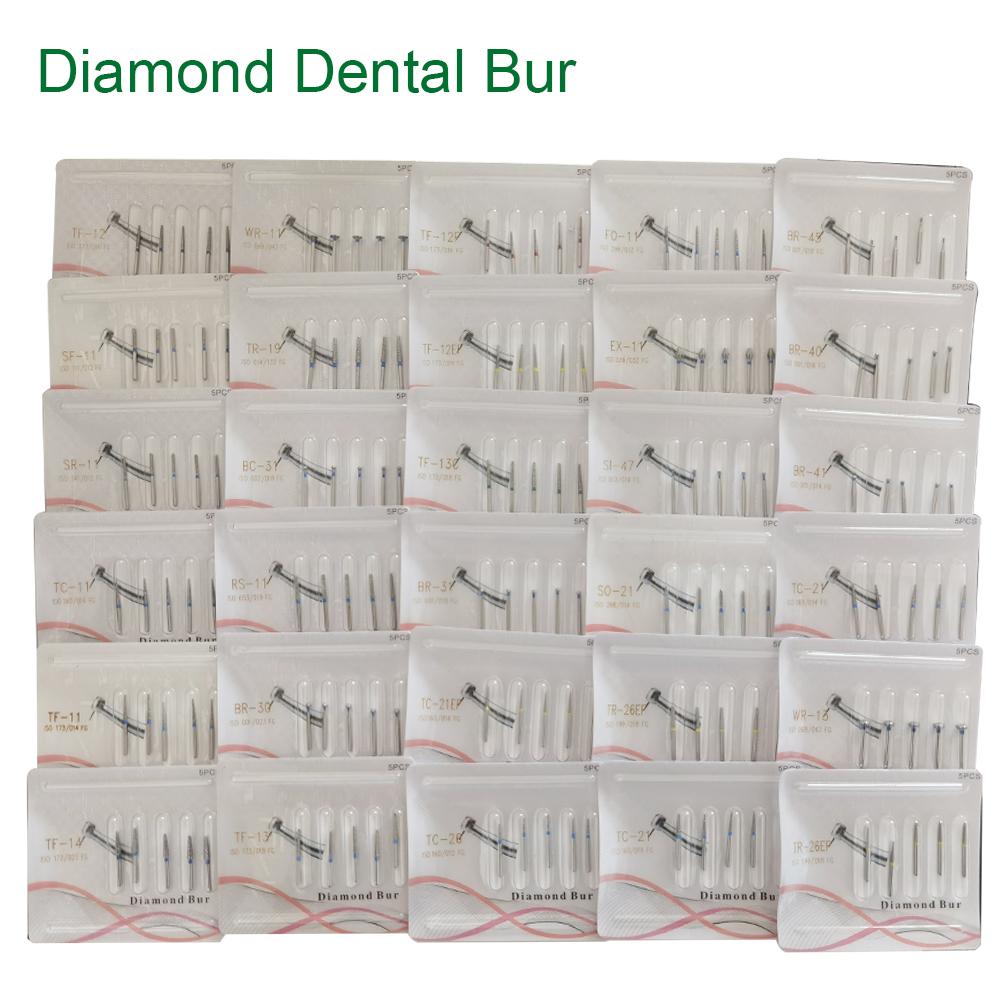 5Pcs/Pack, Jnsur Dental Diamond Burs Dental Drills For High Speed Handpiece Fg Dia 1.6Mm Dental Lab Technican Dentistry Material