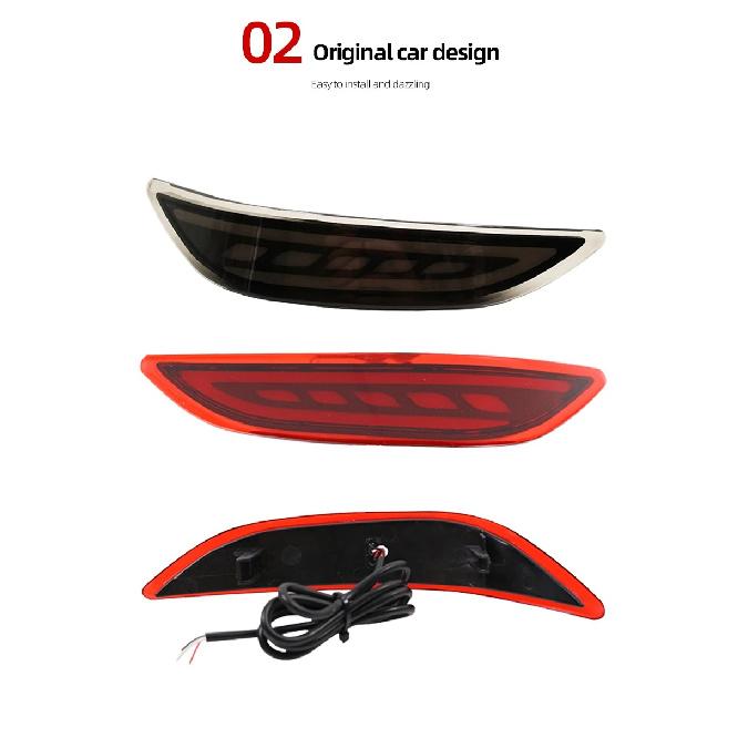 2Pcs LED rear bumper lights brake tail light reflector light rear lamp Brake warning Lamp For Honda City 2014 2015 2016