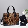 New Leopard Print Bag Large Capacity Mori MOE Foreign Air Shoulder Bag High Appearance Level Bright Leather Sense Tote Bag