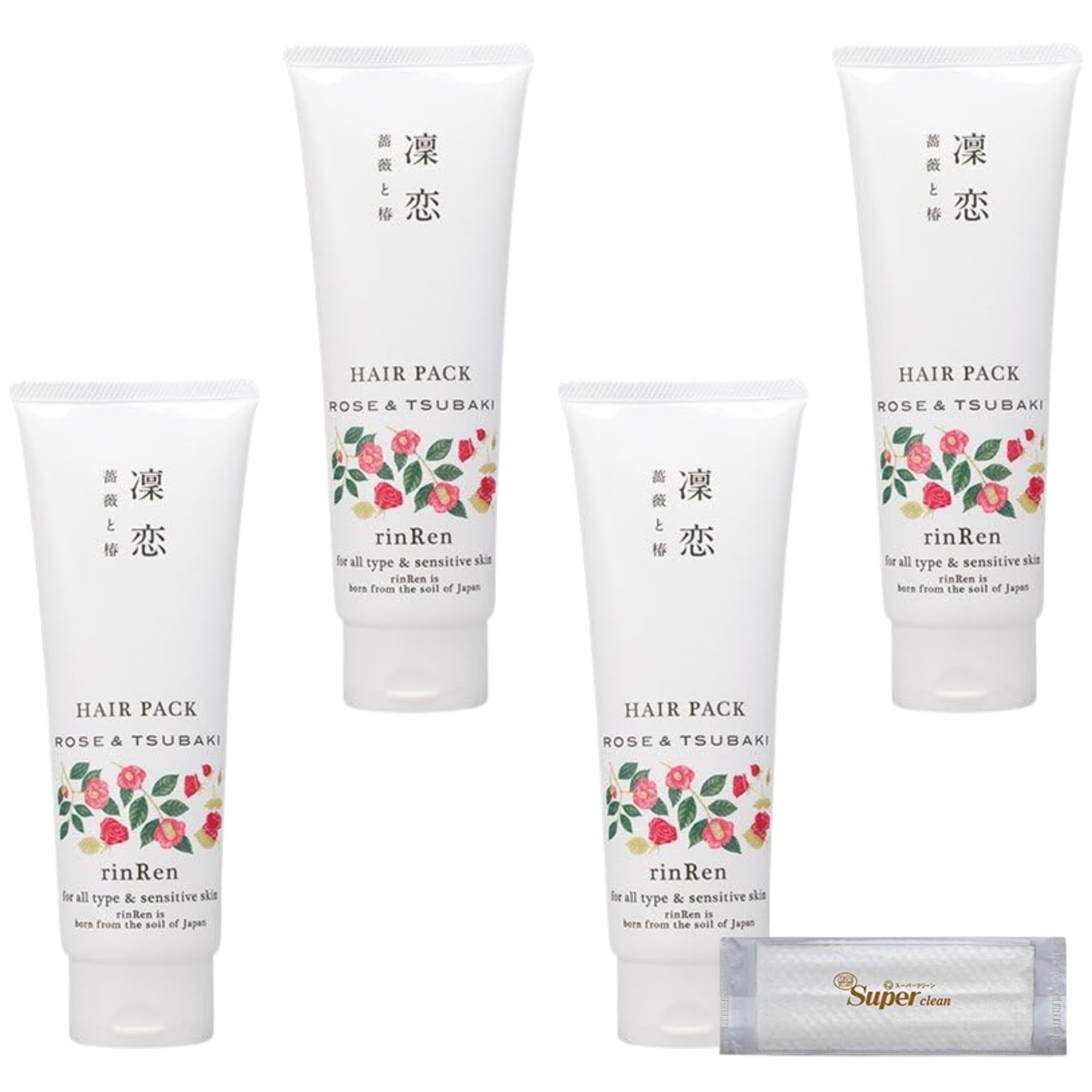 

[Bulk Purchase] RinLen Remedial Hair Treatment Pack Rose & Camellia 220g [with Towel] Set of 4