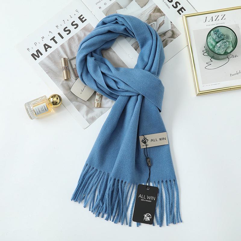 High-End Women's White Cashmere Wool Scarf Shawl - Winter 2025 Collection
