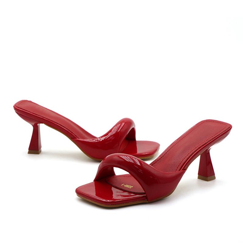 Liyke Letní zelené dámské boty Pohodlná PU kůže Široký pásek Čtvercová špička Designové nazouváky Nízké tenké podpatky Gladiátorky