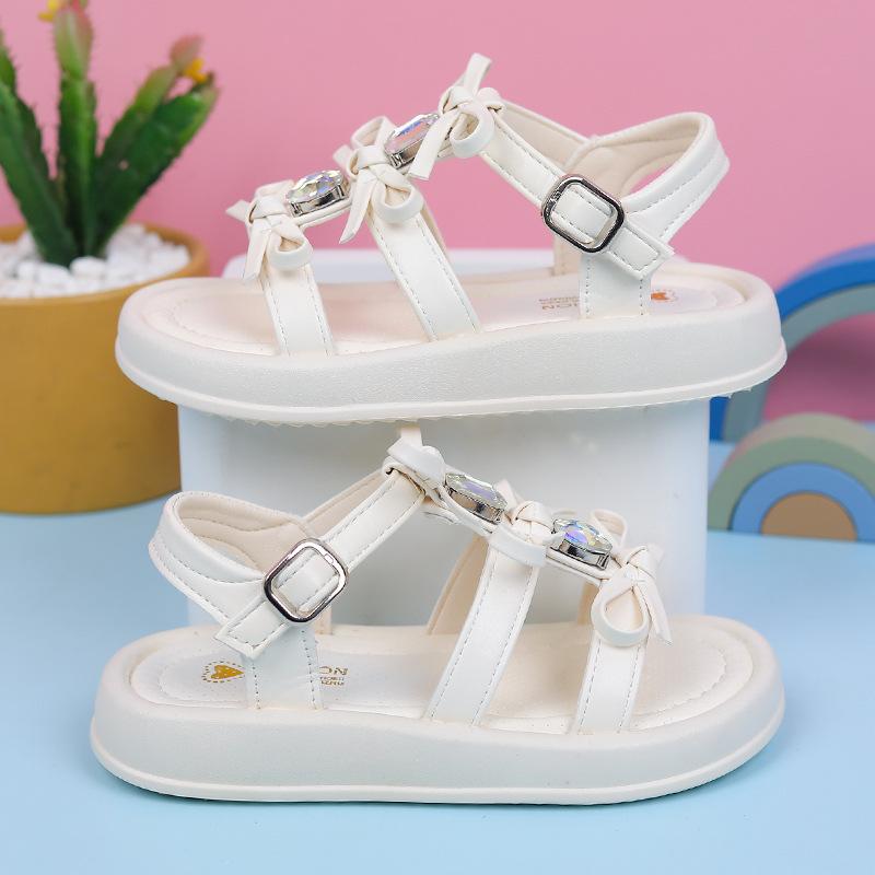 Girls princess shoes little girls sandals summer new school shoes rhinestone little girl roman shoes soft-soled baby shoes