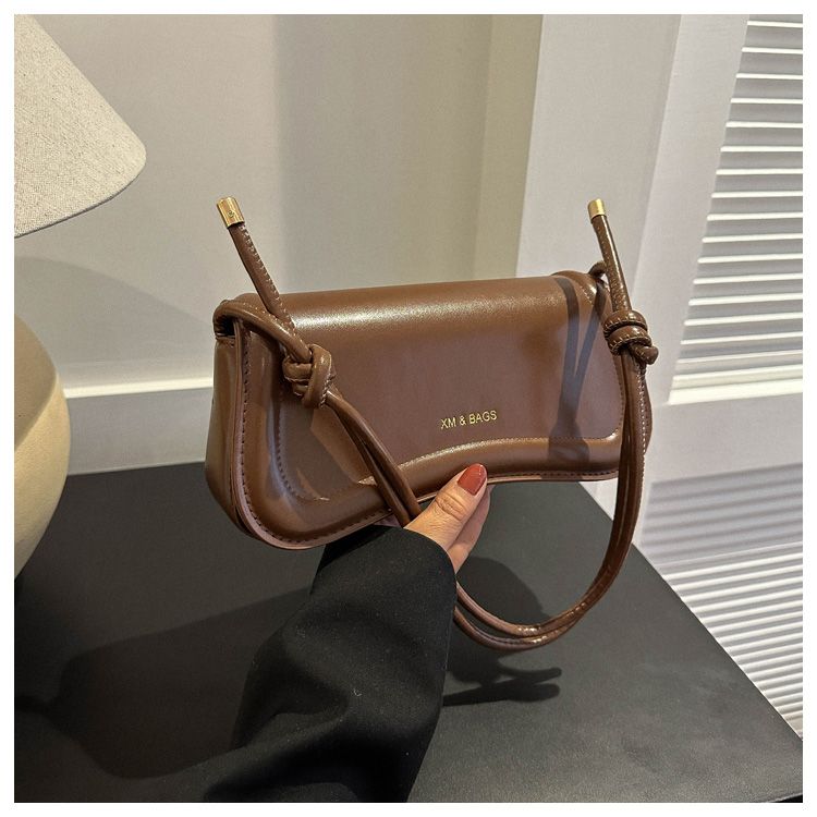 Texture Solid Color Retro Bag Women's Bag Summer Popular Casual Crossbody Bag Simple Single Shoulder Armpit Bag