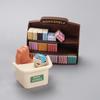 Children's Dollhouse Study Desk with Bookshelf - Miniature Pretend Play Furniture Ornaments