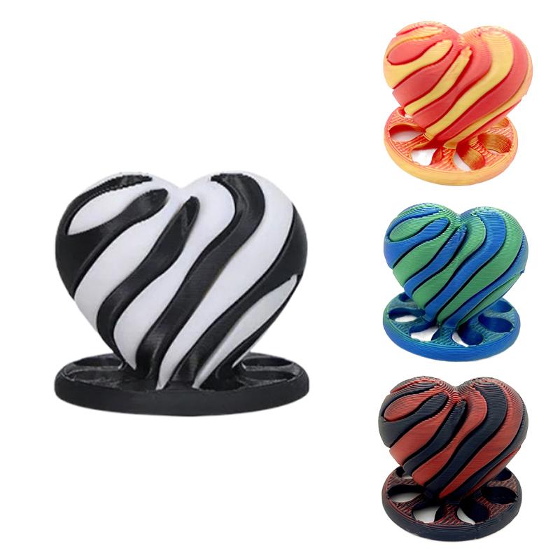 1 Piece Decompression Spinning Structure Stress Relief Toys 3D Printed Spiral Impossible Heart Passthrough Fidget Toy