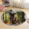 3D Dinosaur Print Round Rugs for Bedroom Area Floor Mats for Kids Room Bath Chair Mat Carpet Living Room Home Decor for Gifts
