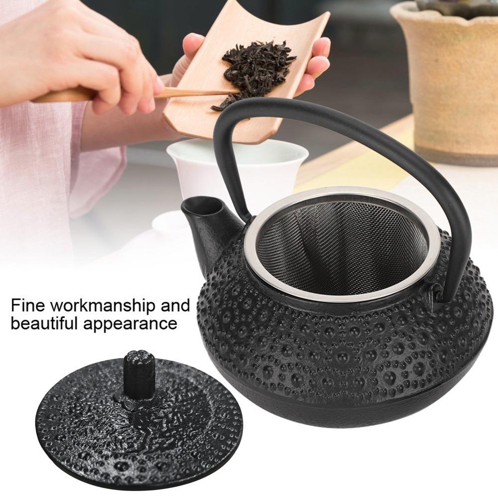 Hammered Texture Tea Kettle Boiler Raindrop Loose Leaf Tea Kettle Cast Iron Teapot For Restaurant