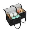 Black Insulated Non-Woven Zipper Tote for Outdoor Picnics