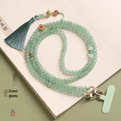 Cadena para Teléfono Cruzada Zen con Cuentas y Borla - Estilo Hanfu Cordón Antiperdida 2025 para Mujer