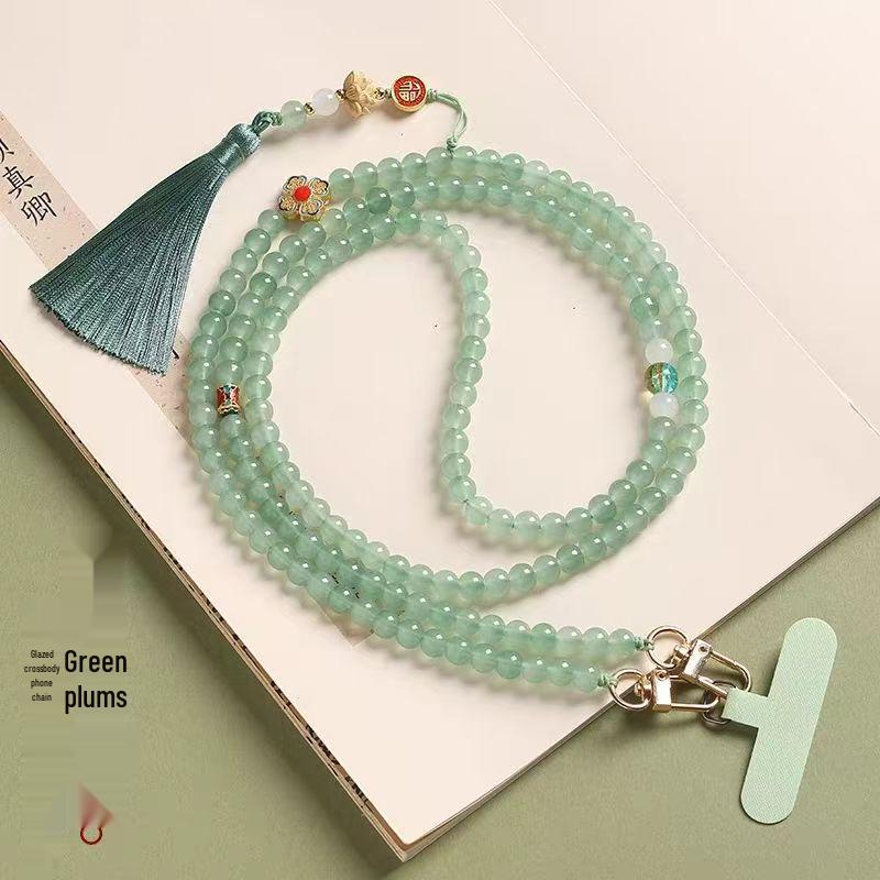 Zen Crossbody Beaded Phone Chain with Tassel - Hanfu Style Anti-Lost Lanyard 2025 for Women