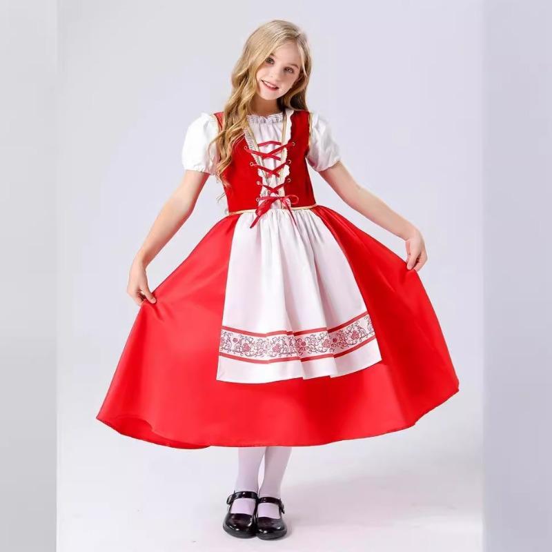 Children's Day Drama Costumes, Children's Pastoral Little Red Riding Hood Cape, Stage Performance Costumes