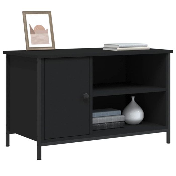 VidaXL Meuble TV Noir 80x40x50 cm Bois d'ingénierie 832768