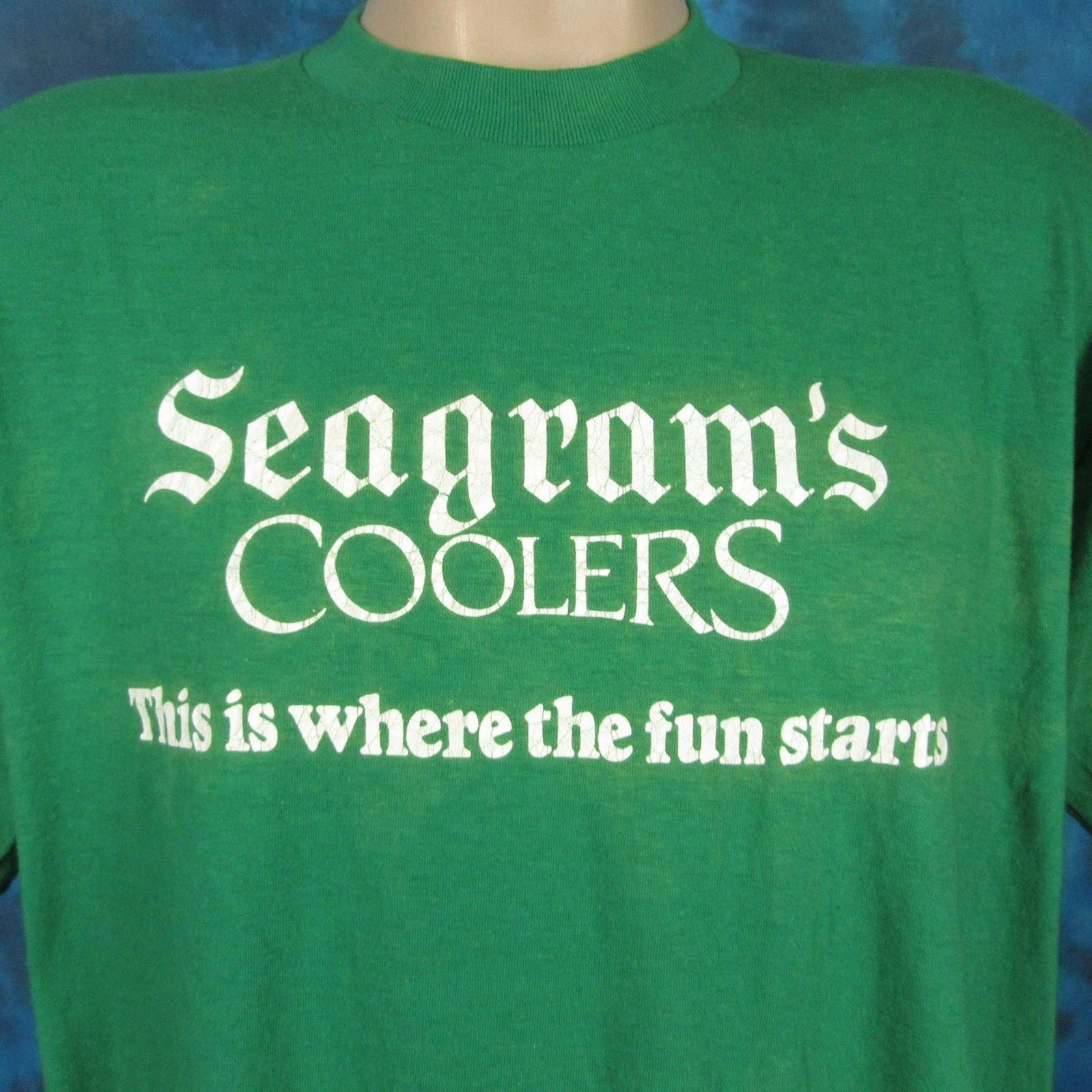 

vintage 80s SEAGRAM’S WINE COOLERS FADED PAPER THIN T-Shirt L single stitch beer S