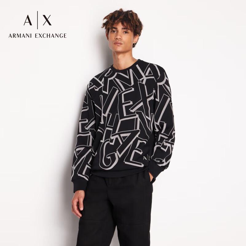 Мужской свитшот с круглым вырезом и логотипом по всей поверхности Armani Exchange XL