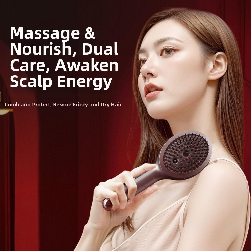 High Frequency Vibration Red Light Spray Massage Comb Hair Care 2-In-1 Misting Hair Brush Gift