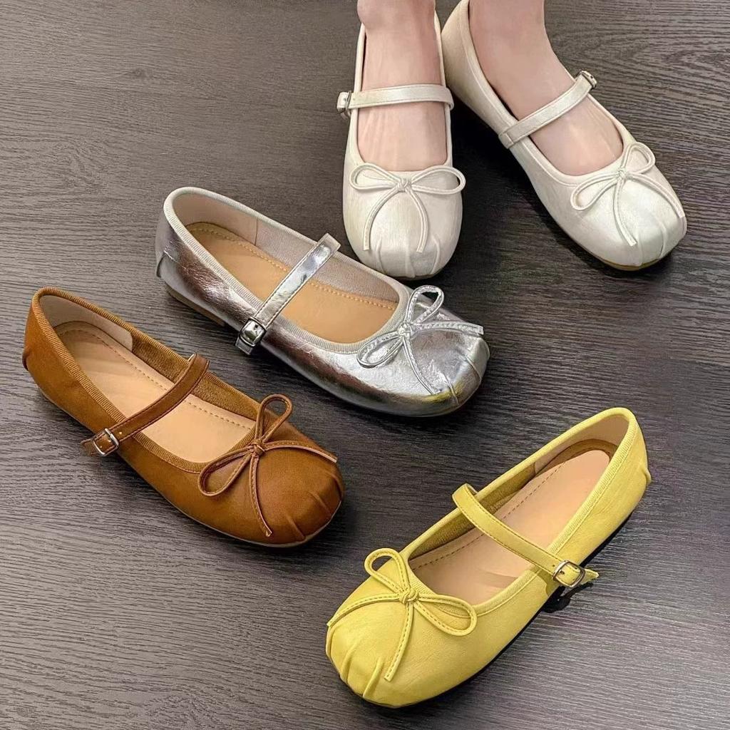 Ballet Single Shoe Girl 2025 New Summer Korean Version French Retro Gentle Fairy Casual Flat Mary Jane Shoes