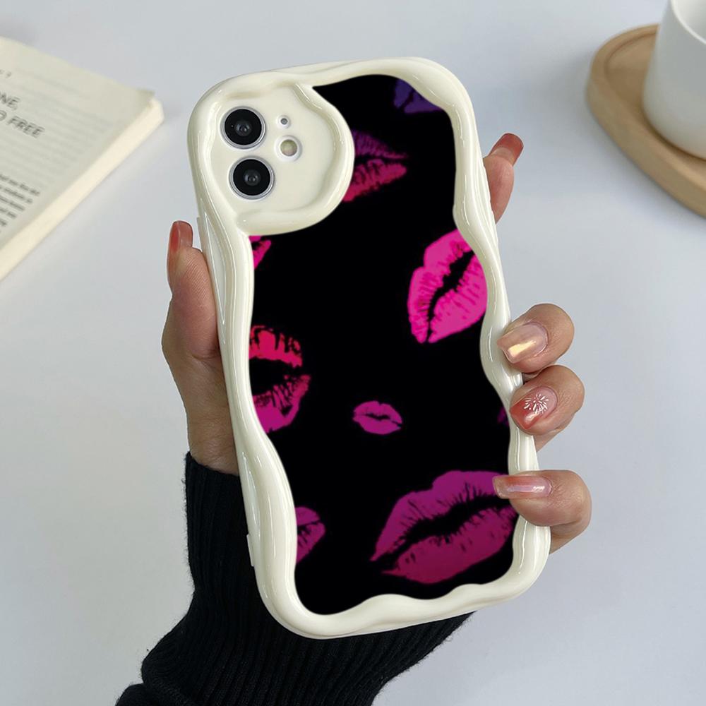 LZ19 Lips Kiss Art Clear Soft Wave Phone Cases for Samsung S24 S23 Ultra S20 FE A54 A14 A52s A51 S10 Huawei Honor 90 Protection Back Cover
