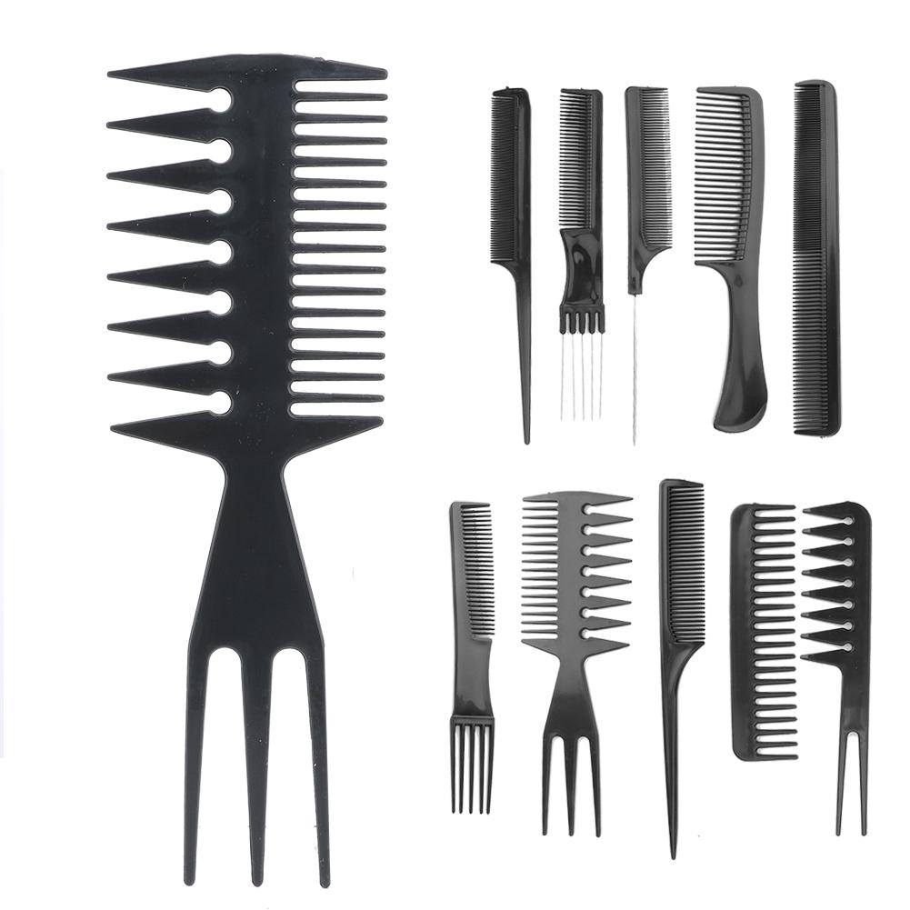 10pcs   Set Professional Hair Styling Combs Salon Barber Combs for Different Functions