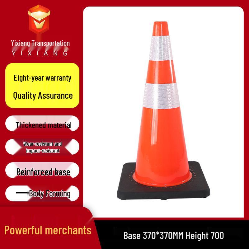 Reflective PVC Traffic Safety Cone - Portable Cone-Shaped Barrier for Road Construction and Anti-collision