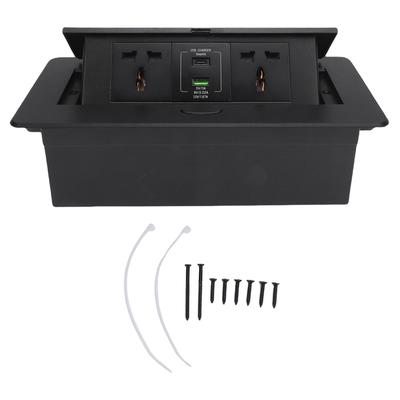 Desktop Pop Up Outlet 2xAC Sockets 16A 4000W 1xUSB A 1xType C Ports Table Recessed Power Strip for
