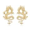 Vintage Chinese Style Dragon Stud Earrings for Women Trendy Punk Personality Animal Totem Earrings Statement Jewelry Gift
