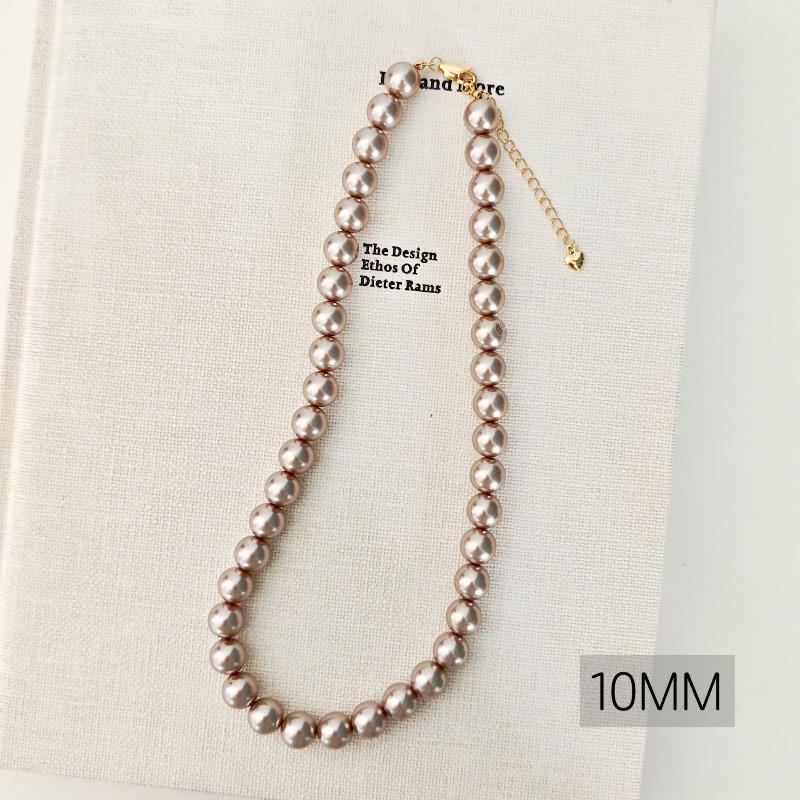 French round Shijia pearl necklace New Internet celebrity necklace Sweater chain Literary retro fashion necklace