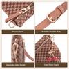 Small Woven Crossbody Bag for Women Checkered Vegan Leather Bum Purse