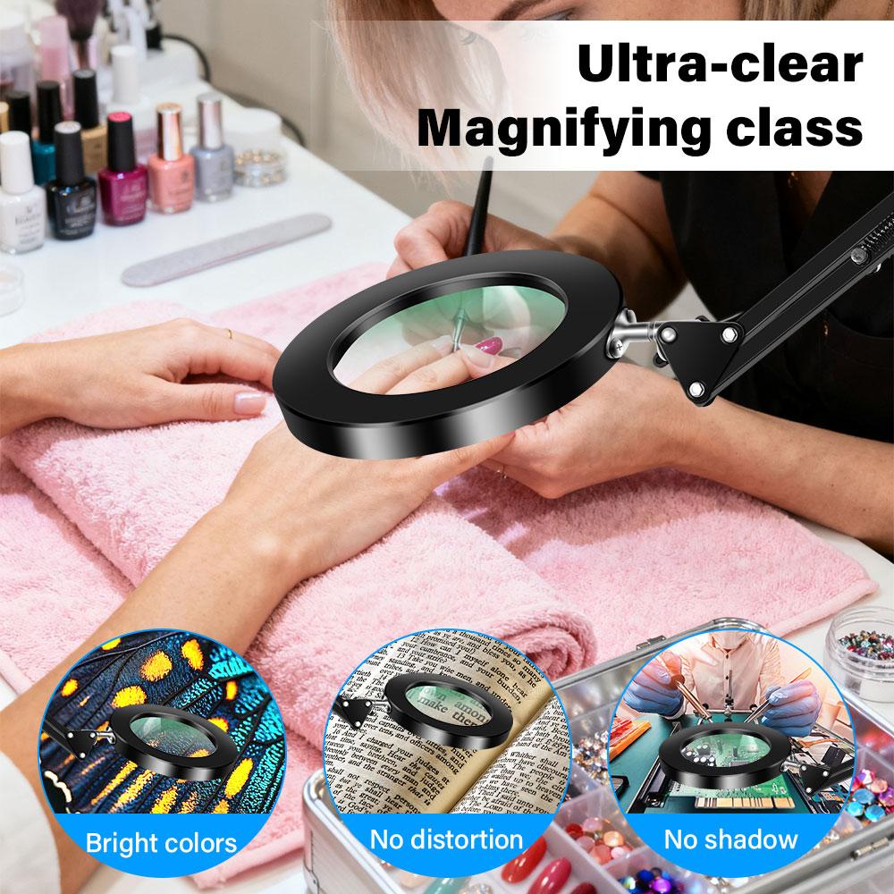 New 72LED 8X/10X Remote Control Magnifier USB 3 Colors LED Magnifying Glass for Soldering Iron Repair/Table Lamp/Skincare Beauty