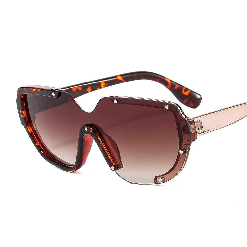 Double Color Rimless Sunglasses UV400 One Piece Lens Punk Shades for Women Men Luxury Sun Glasses Gafas