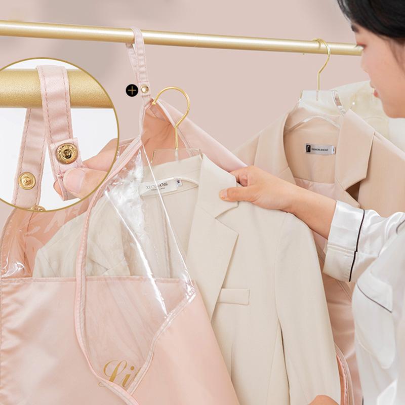 Satynowy Pokrowiec na Ubrania Pokrowiec Wiszący na Sukienkę Ochraniacz na Garnitur Płaszcz Torba do Przechowywania w Szafie Satynowy Pyłoszczelny Organizer na Odzież Sukienkę