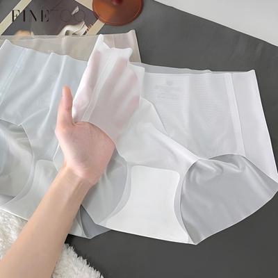 Roupa íntima de seda gelada para mulheres Calcinha sem costura confortável Respirável Brief 5A Lingerie antibacteriana