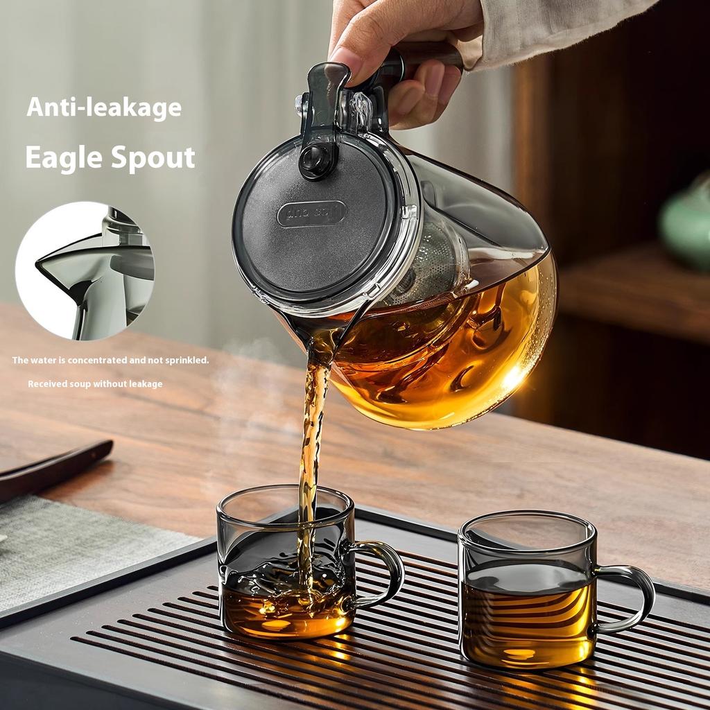 Gianxi Elegant Cup Tea Pot One Click Tea Separation Large Capacity Household Lazy Glass Tea Set