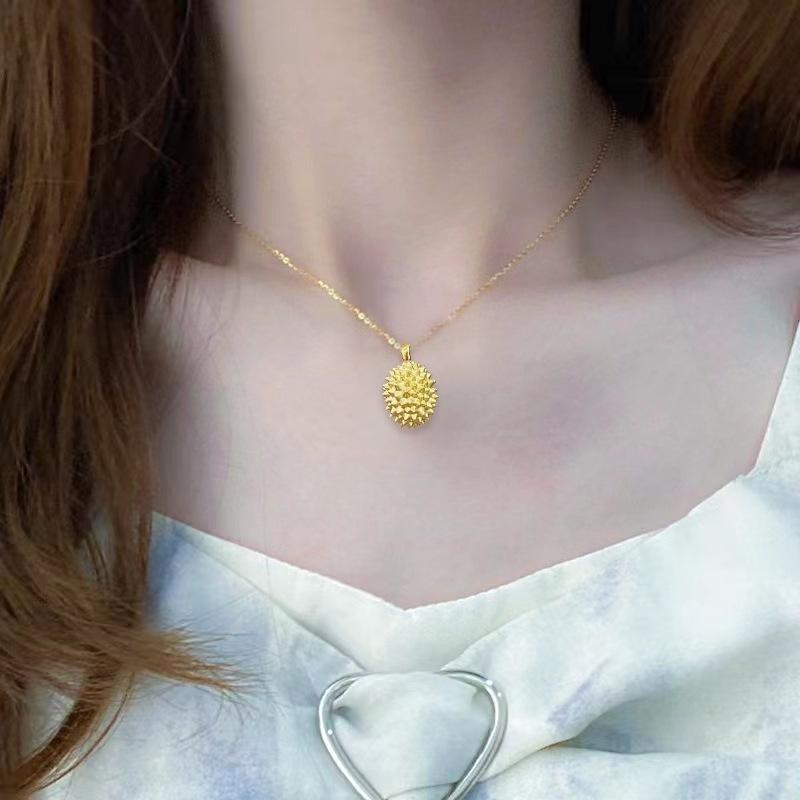 

Маленькое ожерелье в виде дуриана, женский дизайн, универсальный кулон с медным покрытием, аксессуары