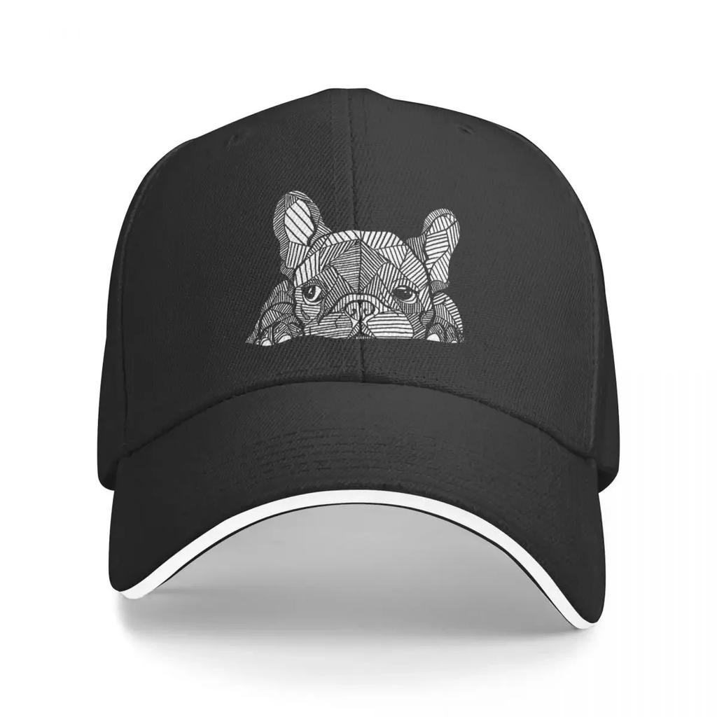 Puppy French Bulldog Frenchie Dog Washed Mens Baseball Cap Cycling Trucker Snapback Caps Dad Hat Golf Hats