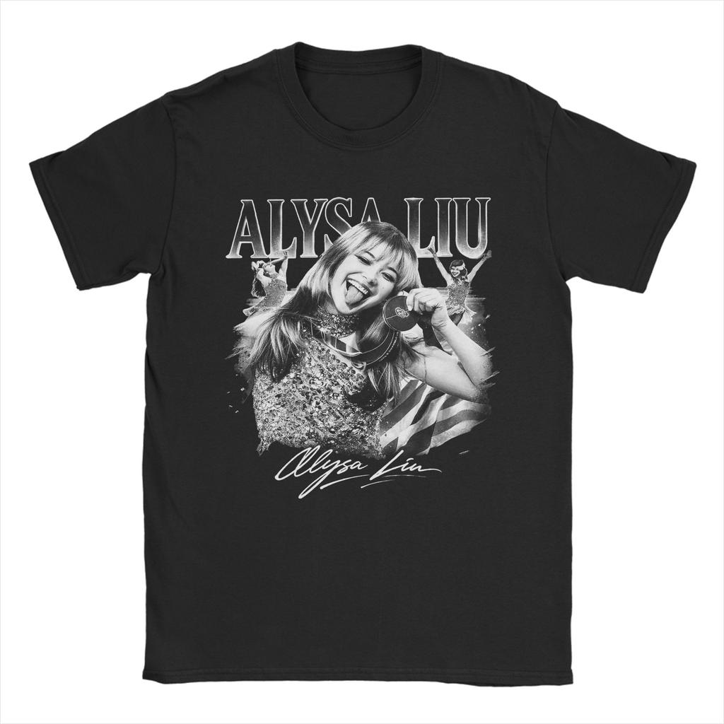 Alysa Liu Vintage USA TShirts Unisex Casual Pure Cotton Tees Round Neck Short Sleeve T Shirt Printing Clothes