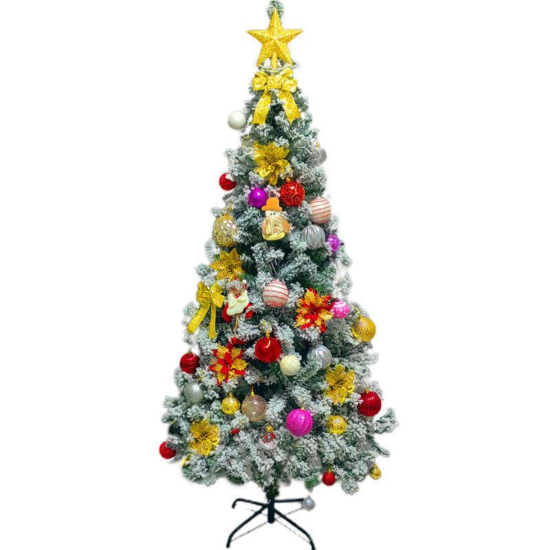 White Christmas Tree Set with 1m, 1.5m, 1.8m Trees - Snow-Decorated Holiday Decor for Home