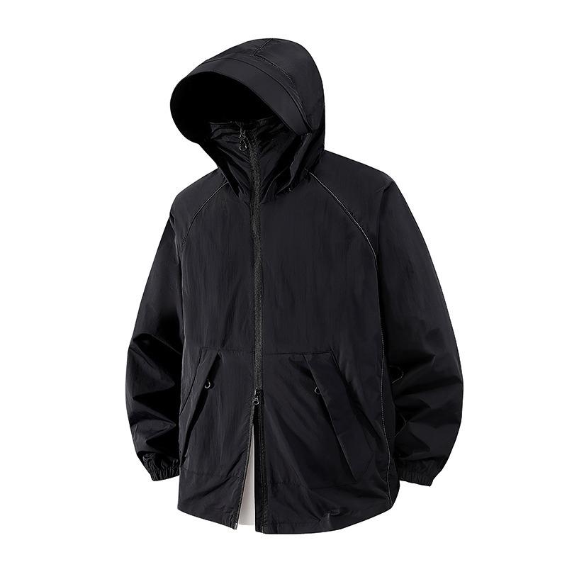 Hooded Sunscreen Jacket Men's Summer Thin Jacket Outdoor Travel Waterproof Jacket Men