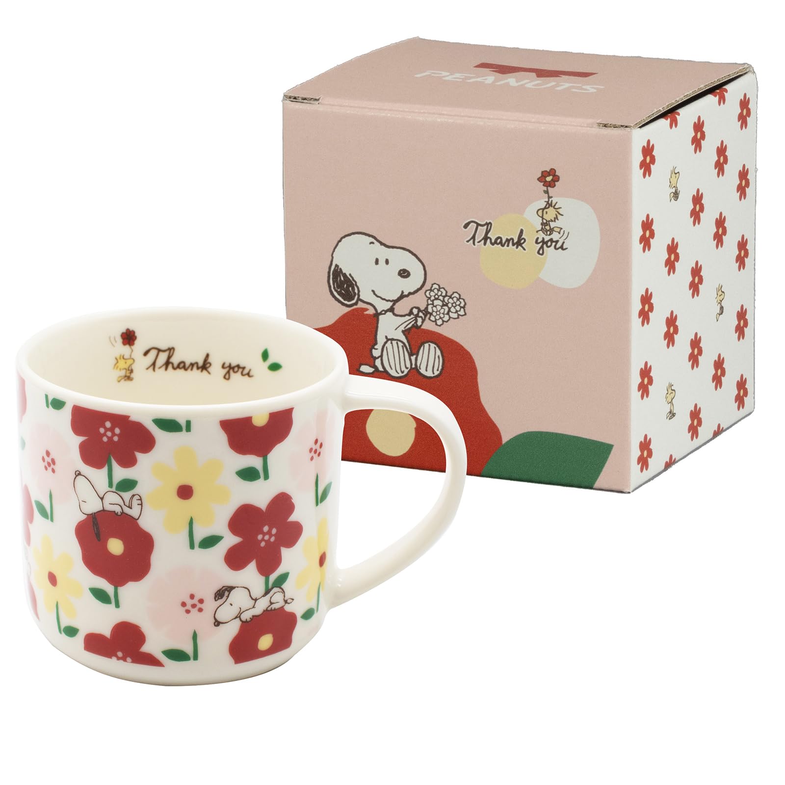 

PEANUTS SNOOPY Mug in a Color Printed Diameter x 8cm Height Colorful Thank You Perfect Gift for Made in Japan by Yamaka Shoten Box, 8.5cm (350ml),