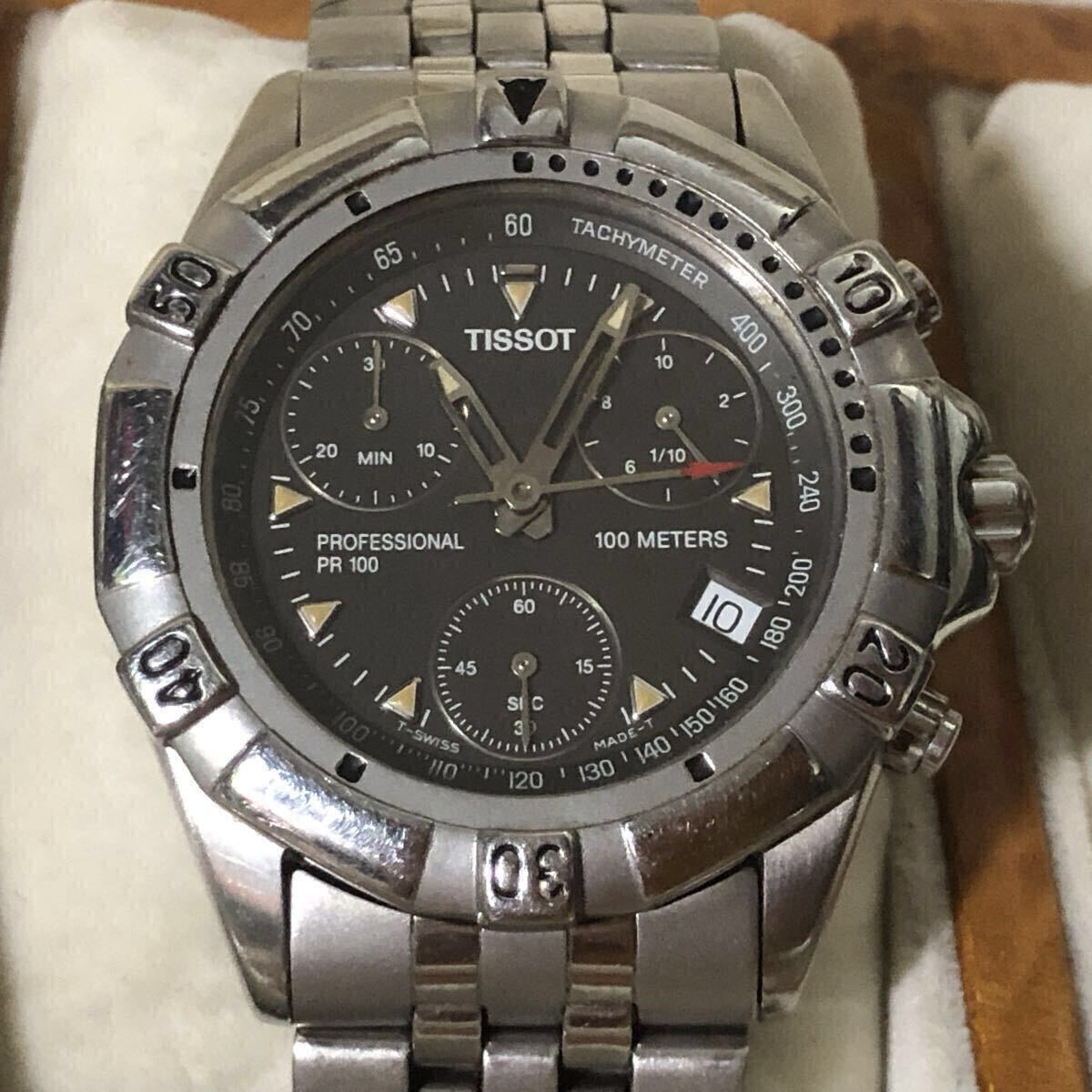 [Б/У] Мужские кварцевые часы TISSOT PR100 Professional Chronograph 40 мм Бывшие в употреблении Рабочие