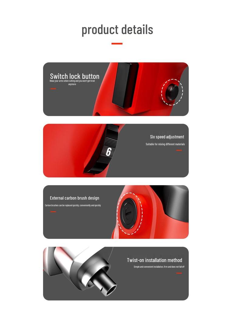 Electric Handheld Mixer for Industrial Putty, Paint, and Cement